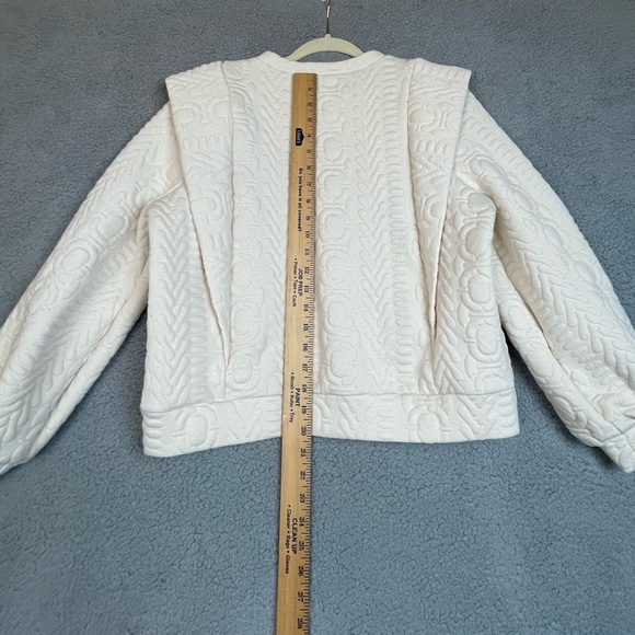 ANTHROPOLOGIE FIND ME NOW PUFF SLEEVE QUILTED SWEATSHIRT PULLOVER SWEATER SIZE S - Picture 10 of 11